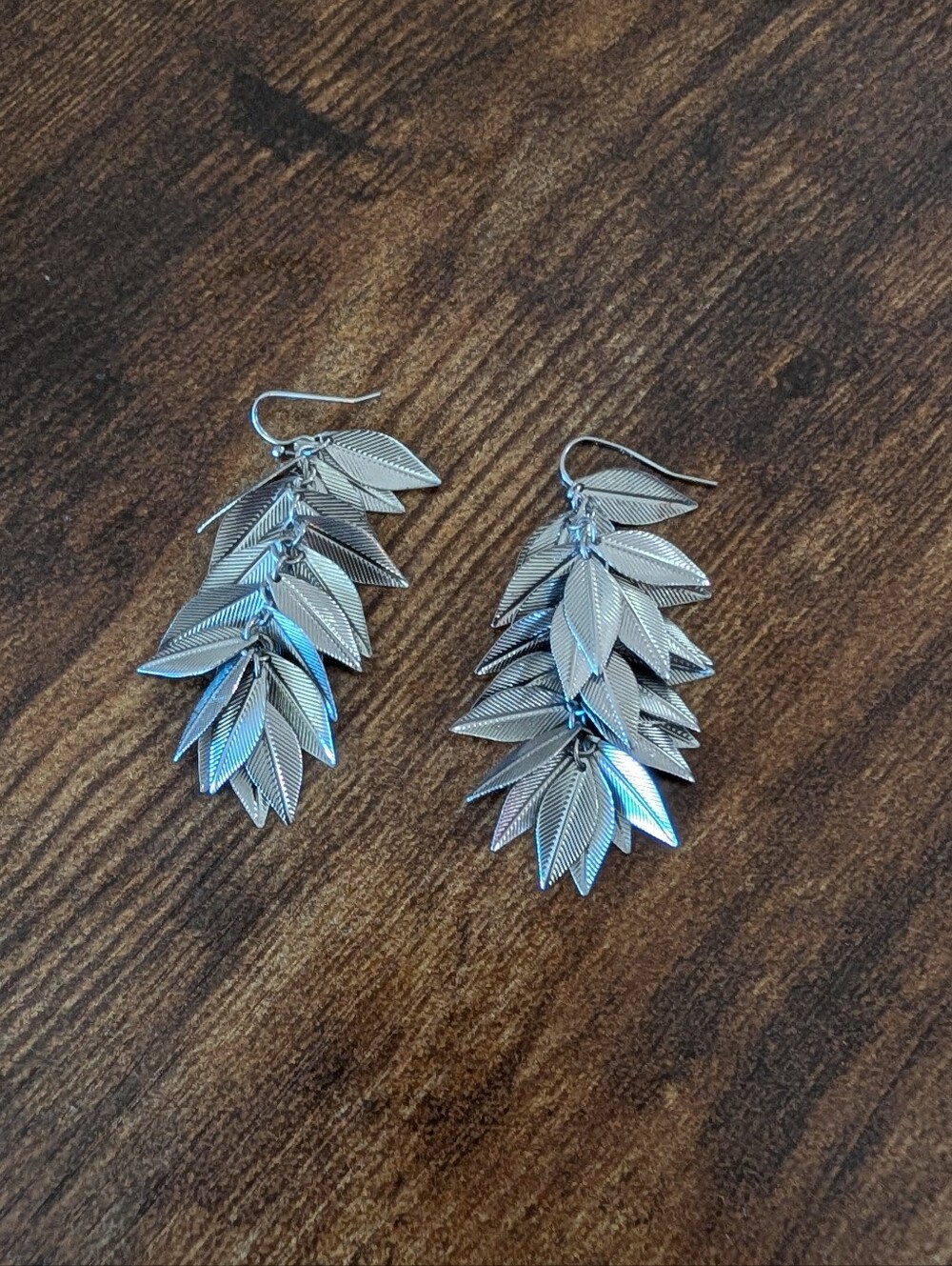 Silver Leaf Cascade Earrings - Women Jewelry Earrings - Picture 1 of 6